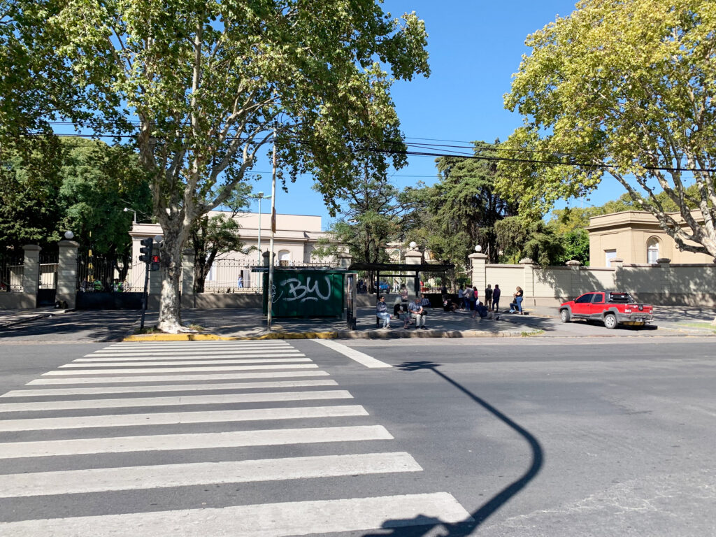 hospital entrance, seen from across a road