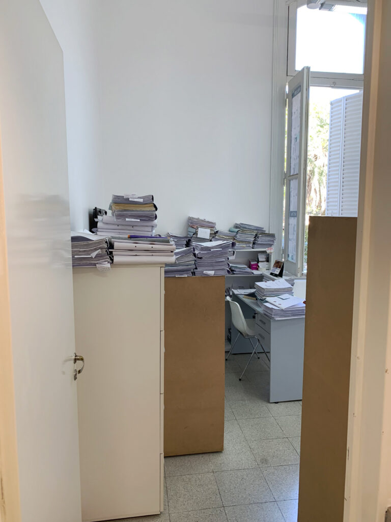 a room full of paper records
