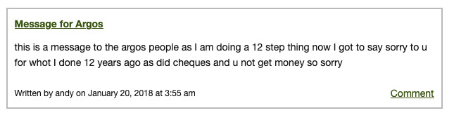 comment from website
