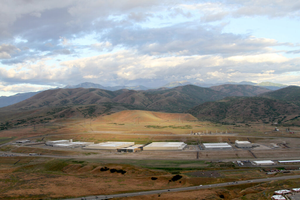 data center with mountains in background
