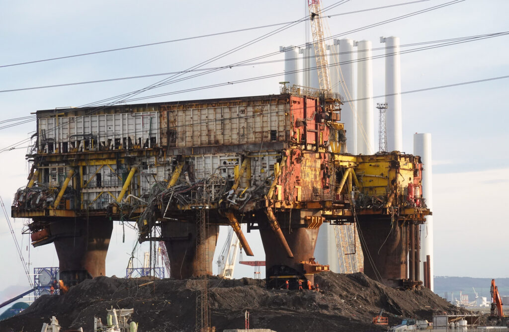 a platform midway through demolition
