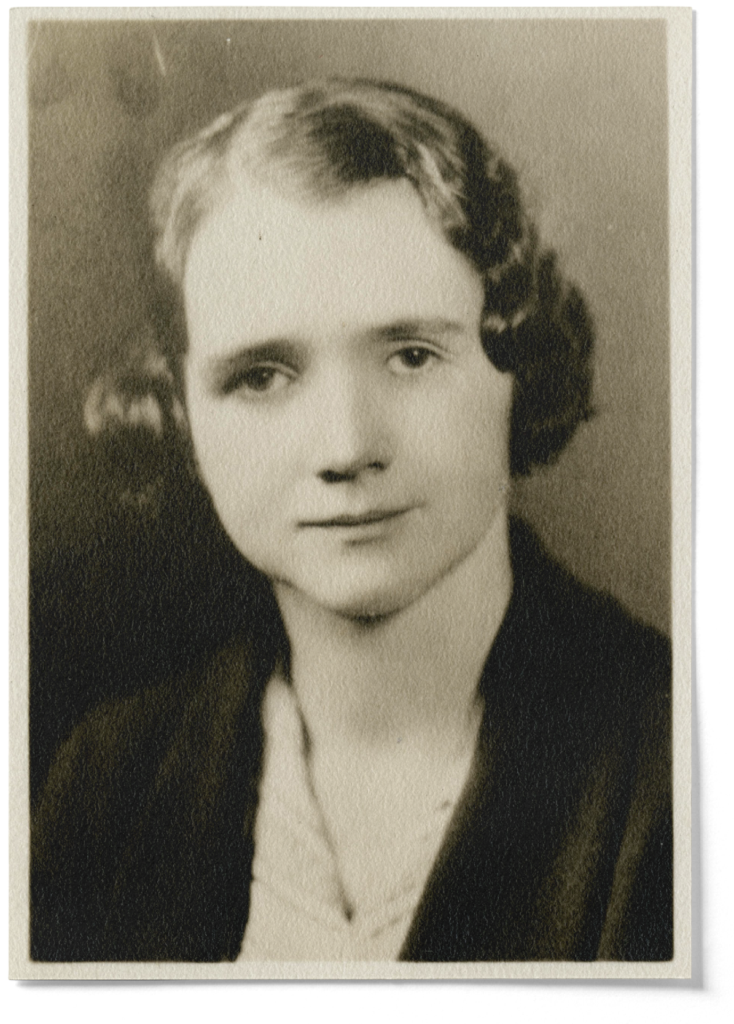 black and white portrait of woman