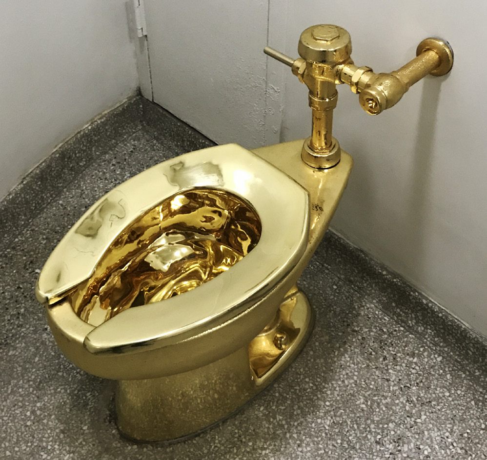 golden toilet sculpture