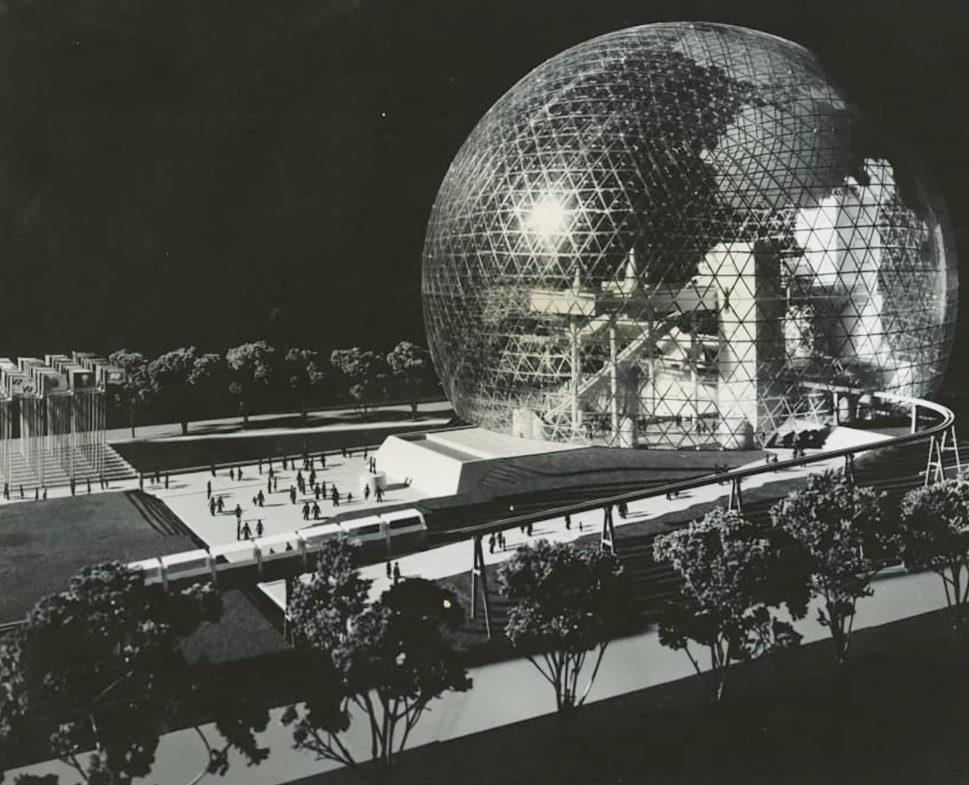 black and white rendering of engineered orb