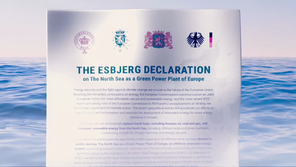 front page of declaration against sea backdrop
