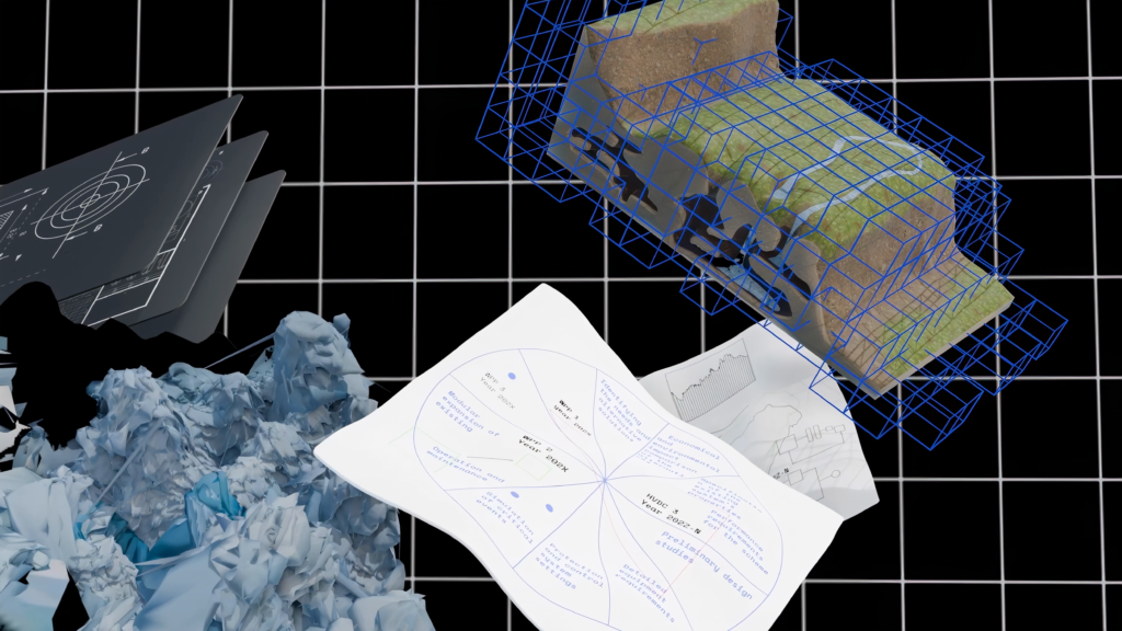diagram featuring paper and digital designs