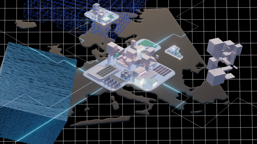 diagram featuring digital and cartographic designs