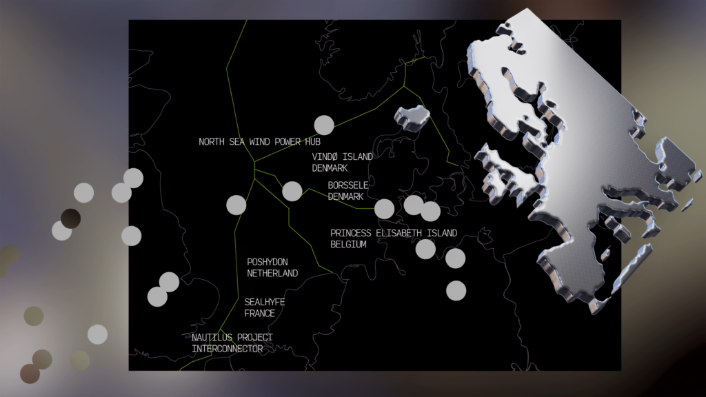 digital diagram with cartographic reference points