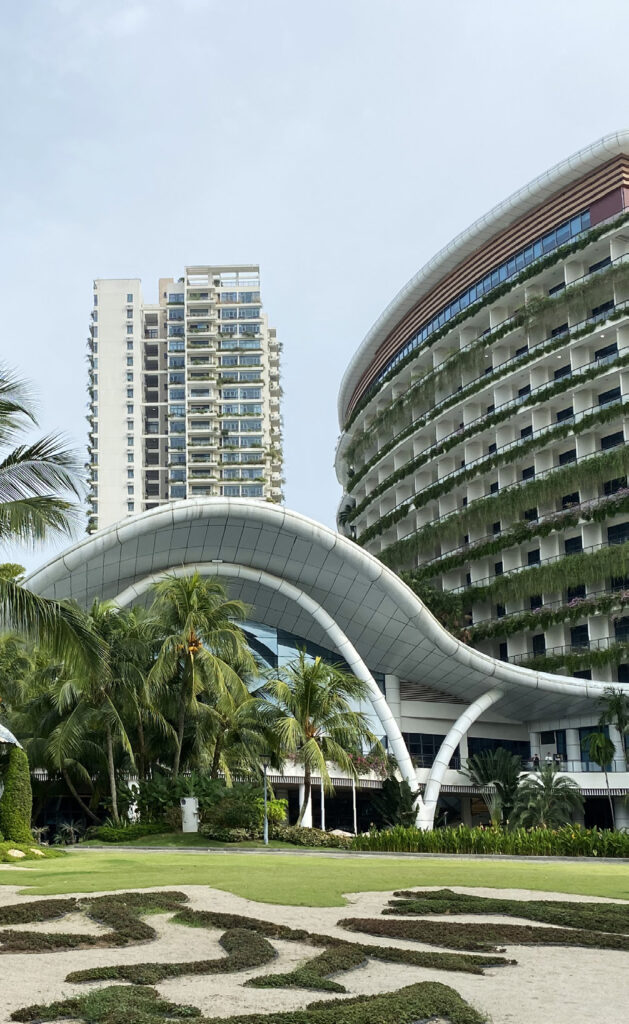 Curvy modern architecture at the Marina Hotel.